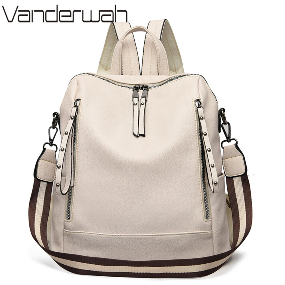 Discount Luxury Bags - Mochila De cuero suave para estudiantes