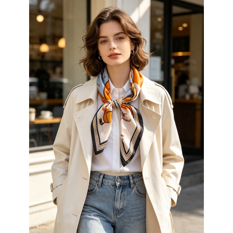 Discount Luxury Bags - Pañuelo Cuadrado de Lujo 100% Seda