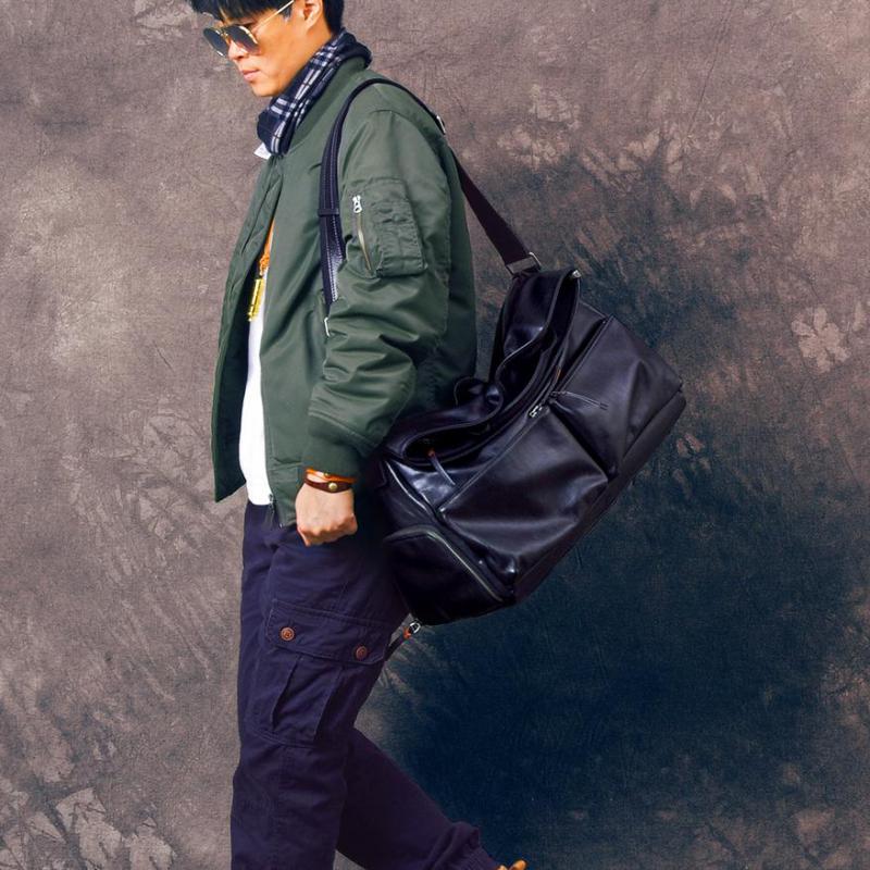 Luxury Bags Luggage - Bolso de viaje de cuero genuino